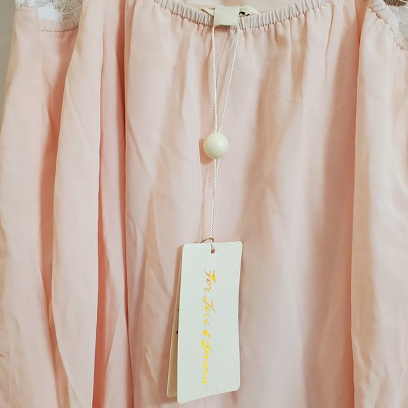 NEW FOR LOVE & LEMONS SOFT PINK LOVEBIRD MAXI DRESS SIZE XS - Picture 11 of 11